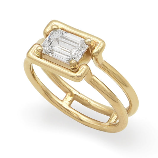 Raine Ring • White Diamond • Yellow Gold