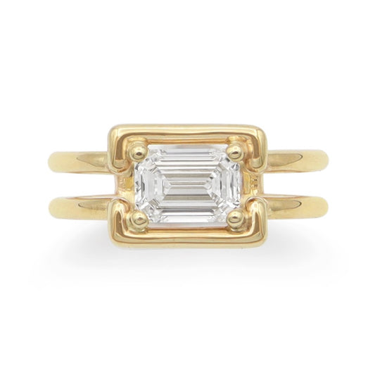 Raine Ring • White Diamond • Yellow Gold