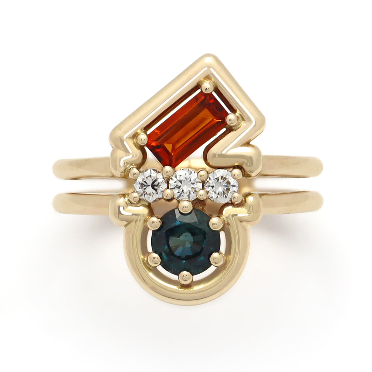 Petra 14kt yellow gold sapphire and diamond ring